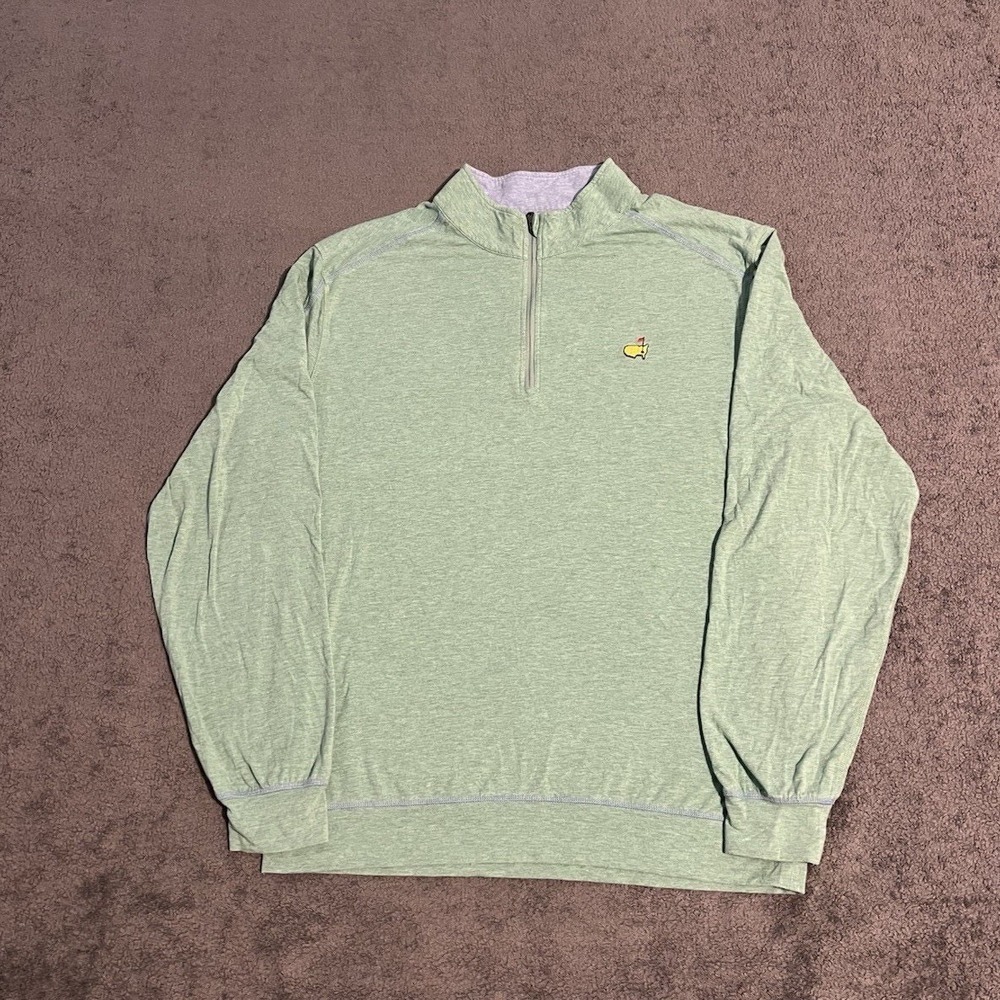 Masters Tech Augusta National Golf Green Quarter Zip Pullover Size XL Men's Golf